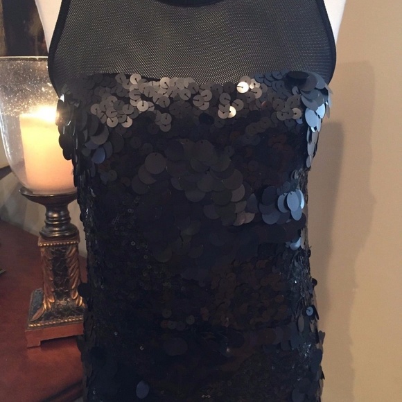 ROBERT RODRIGUEZ Black Sequin Cocktail Party Top - Picture 2 of 4